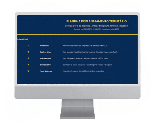 Planilha de Planejamento Tributário — comparativo de regimes